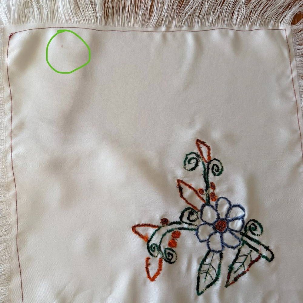 Embroidered Floral Fringe Tablecloth - Picture 3 of 6